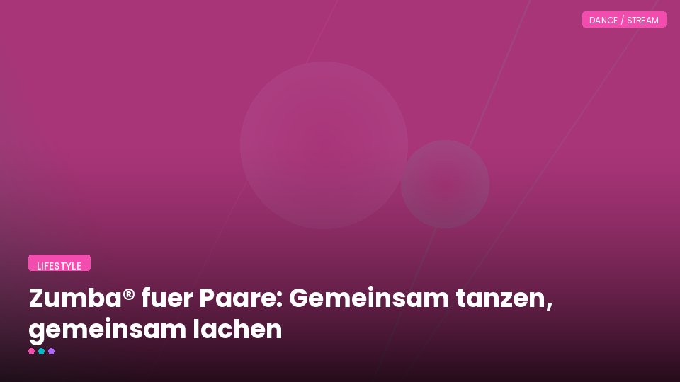 Zumba® fuer Paare: Gemeinsam tanzen, gemeinsam lachen