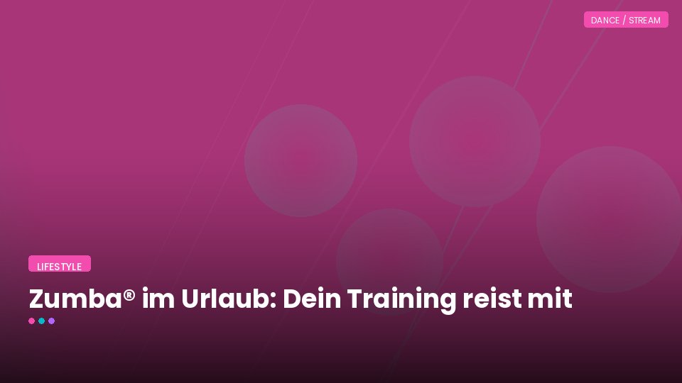Zumba® im Urlaub: Dein Training reist mit