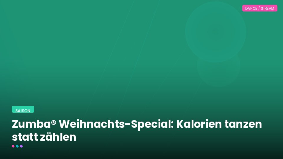 Zumba® Weihnachts-Special: Kalorien tanzen statt zählen