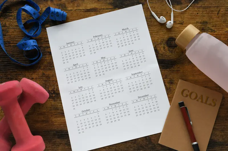 Fitness-Kalender und Trainingsplan